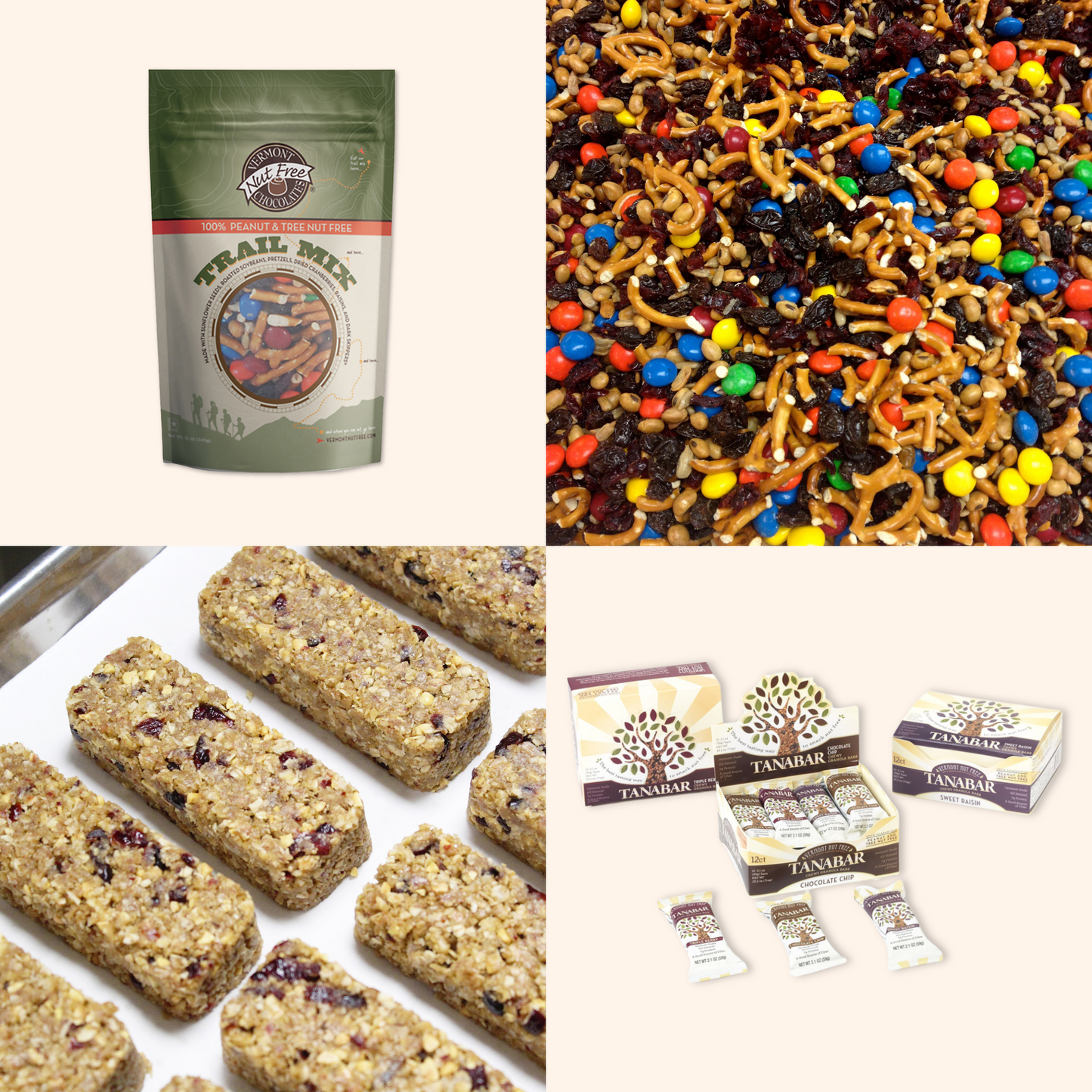 Nut free trail mix and granola bars
