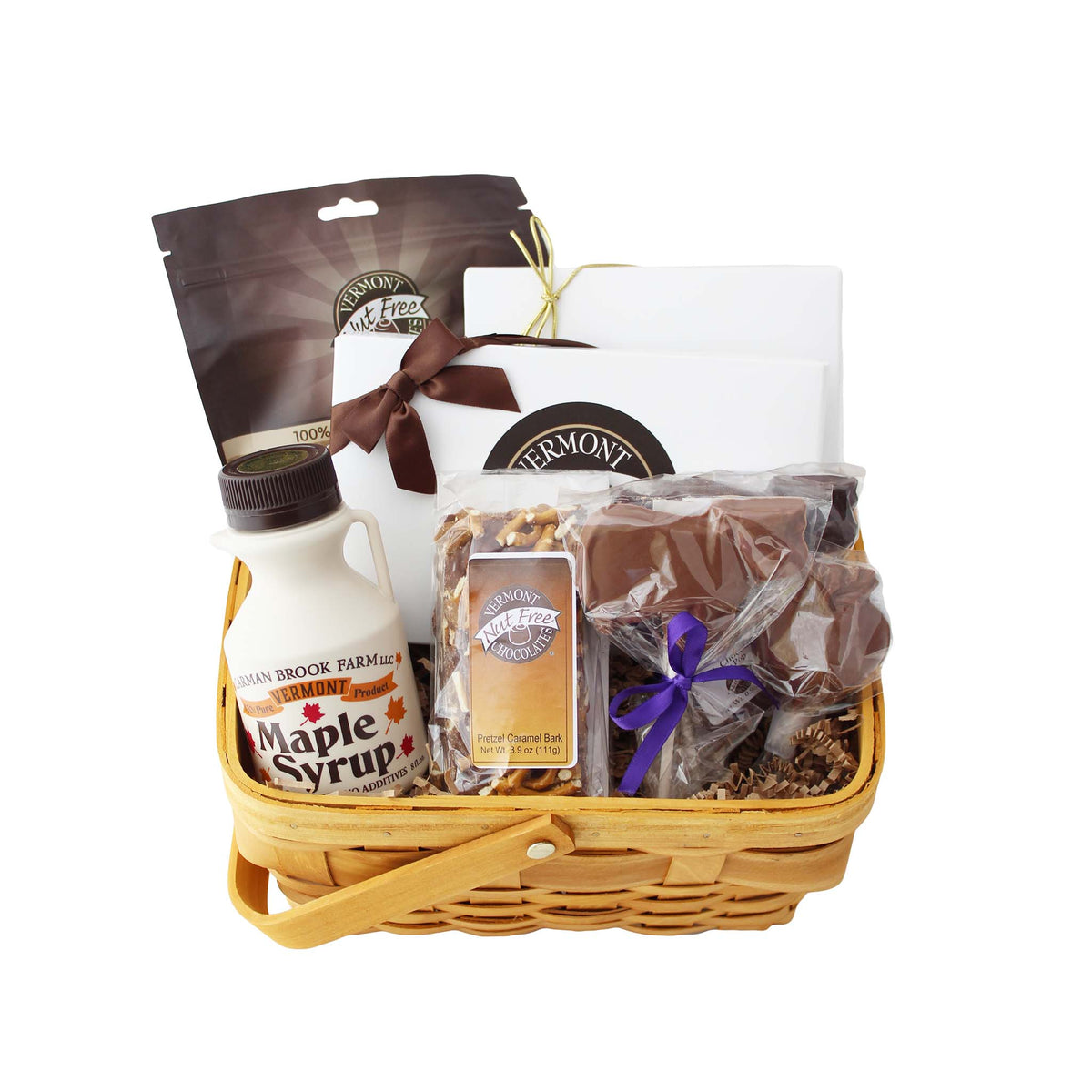 "The Vermonter" Gift Basket Vermont Nut Free Chocolates