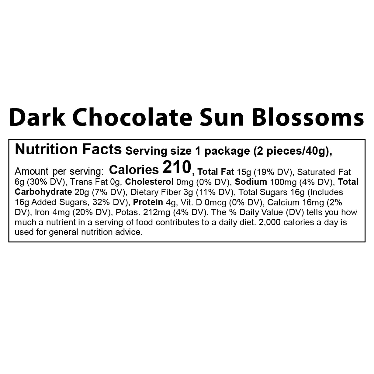 Dark Chocolate Sun Blossoms® – Vermont Nut Free Chocolates