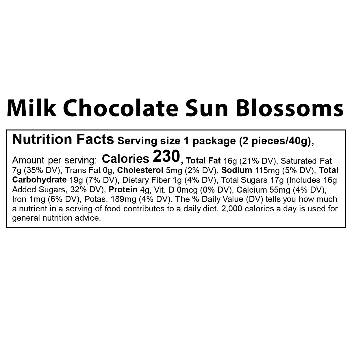 Milk Chocolate Sun Blossoms® – Vermont Nut Free Chocolates