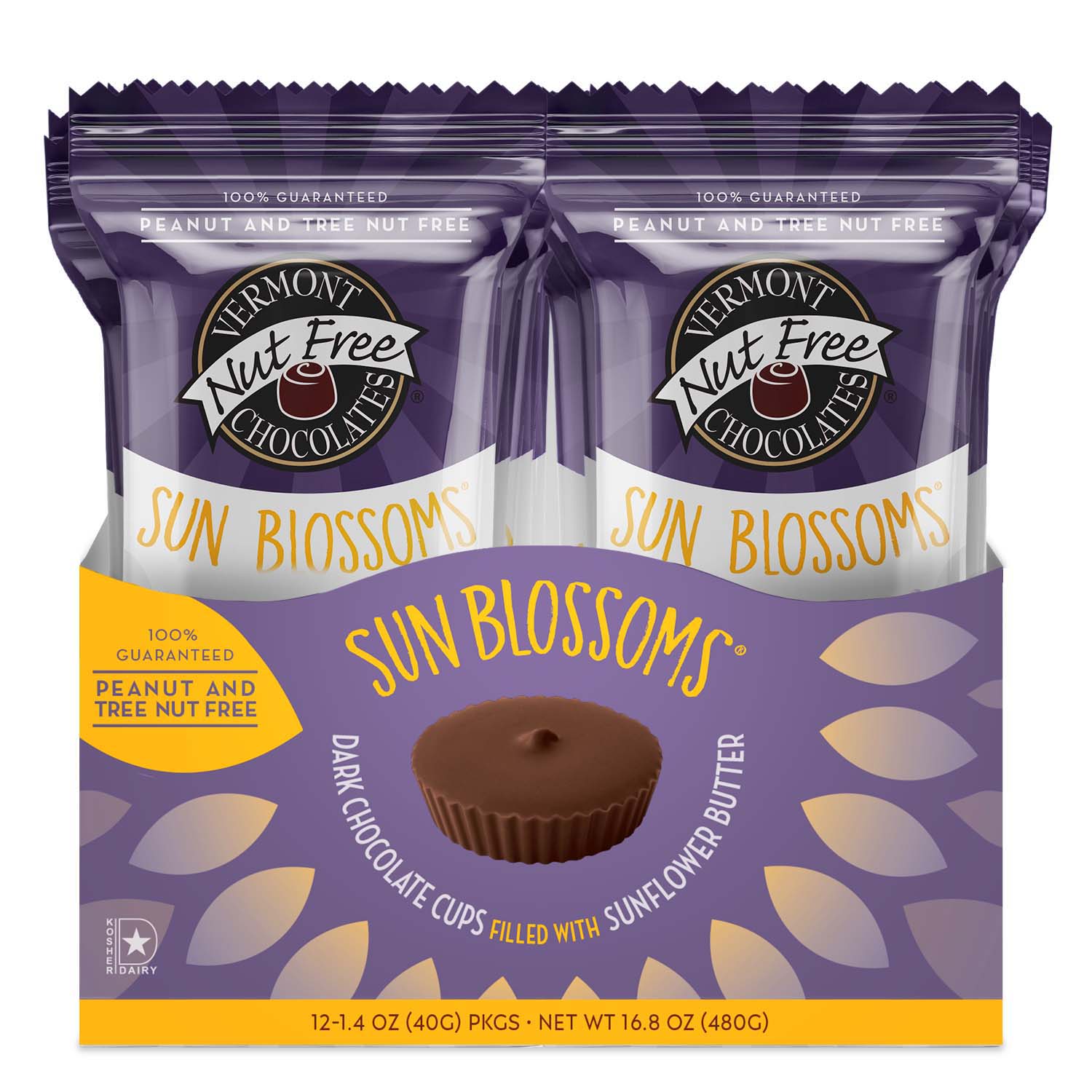 Dark Chocolate Sun Blossoms® – Vermont Nut Free Chocolates